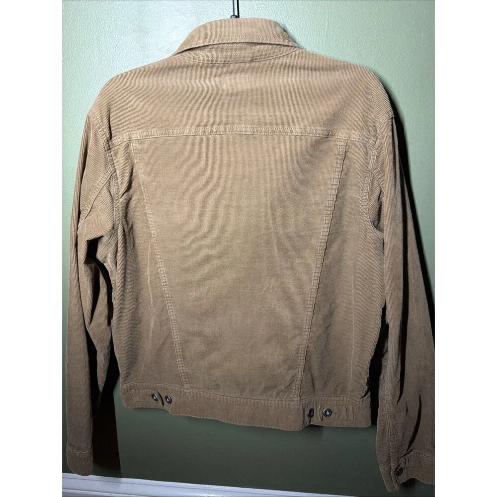 J. Crew Mens Large Stretch Corduroy Trucker Jacket Tan Camel Coat